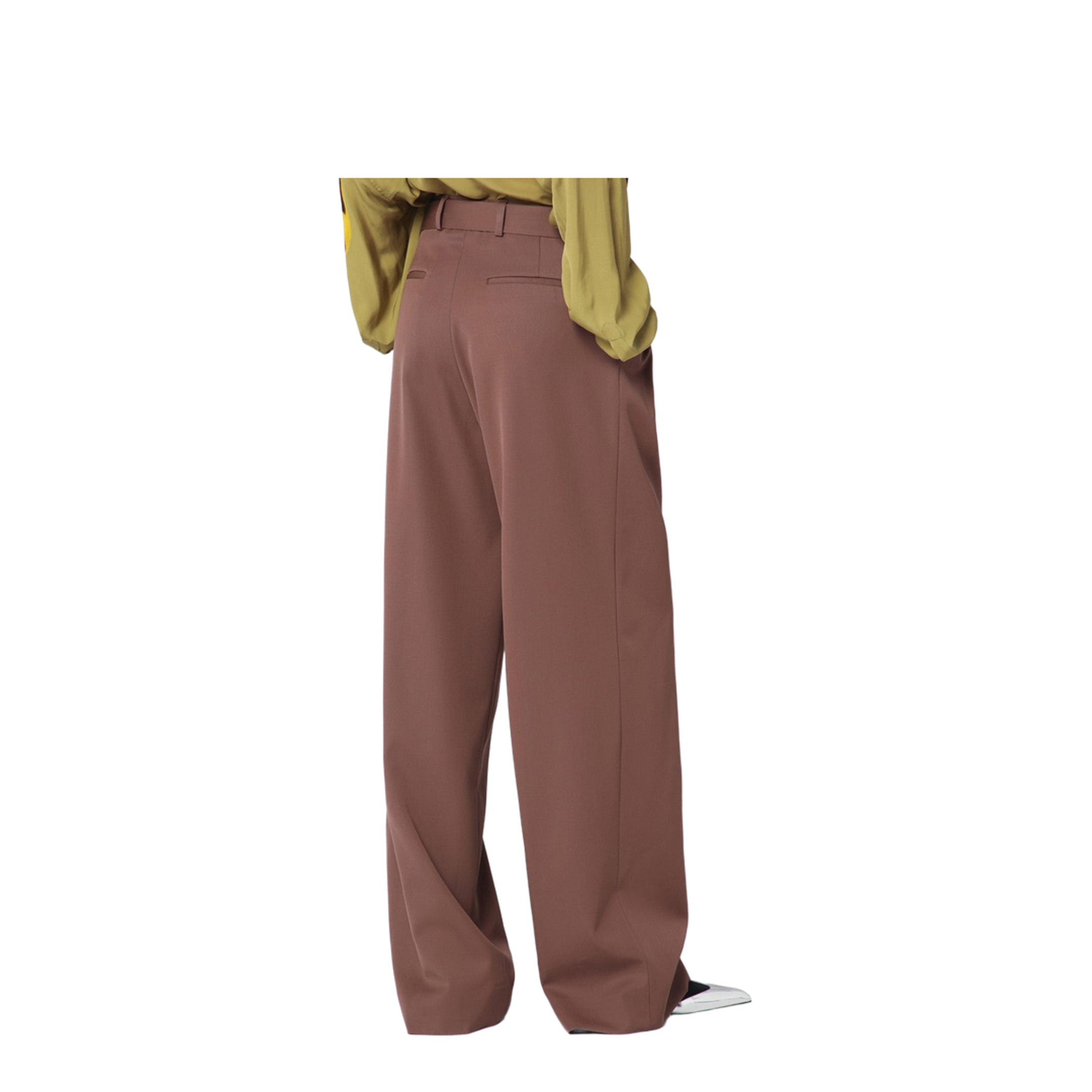 Wide Taupe Cotton Trousers