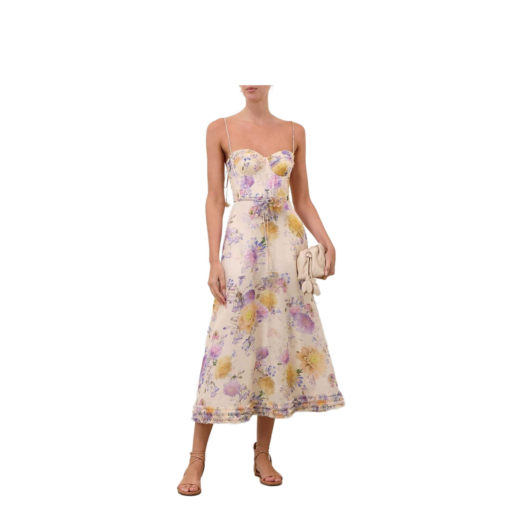 Midi Dress With Flower Print