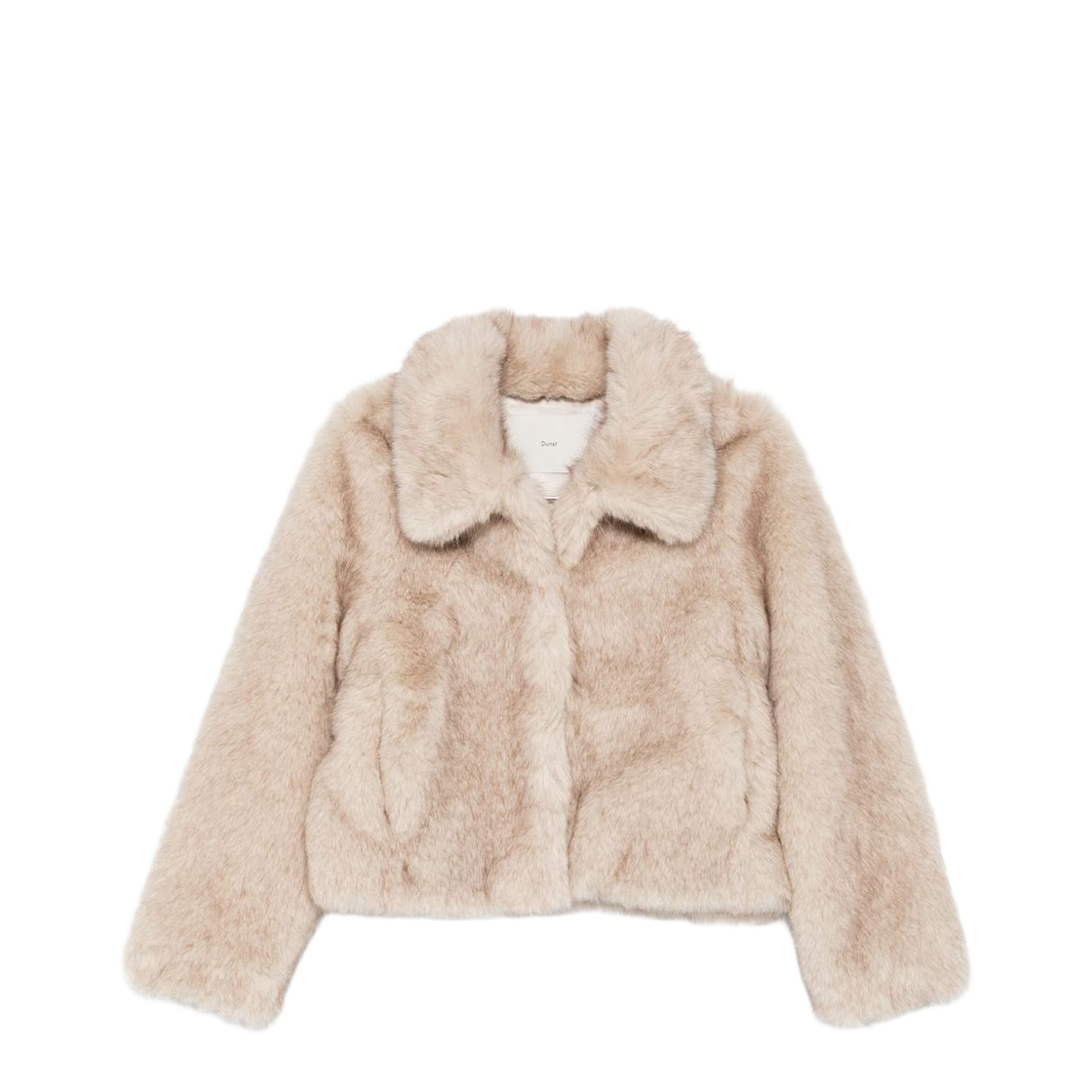Vegan Fur Cropped Jacket Greyish Beige