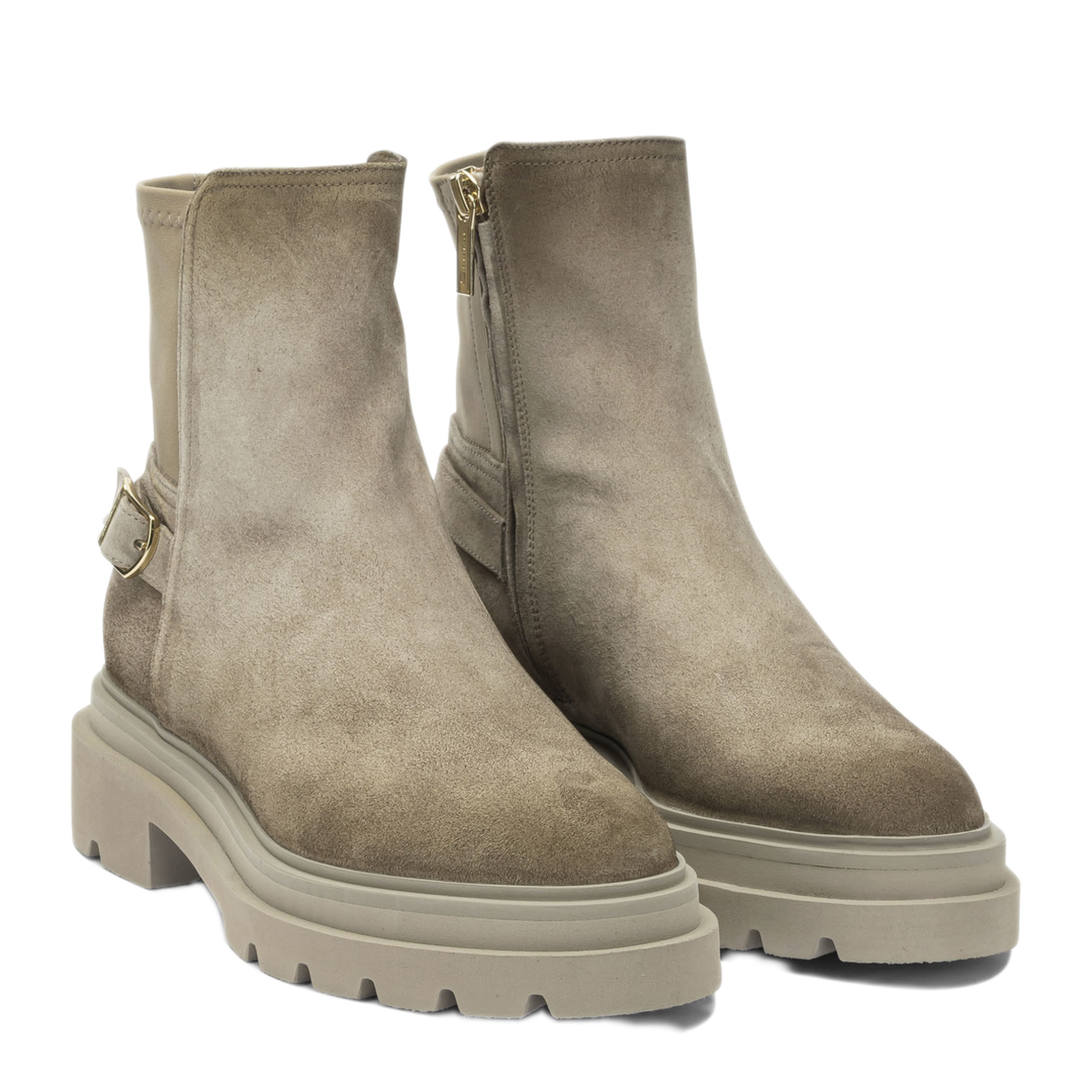 MAYFEYR - Santoni - Suede Ankle Boots With Zipper - WTEI71104GOMTHIOM60