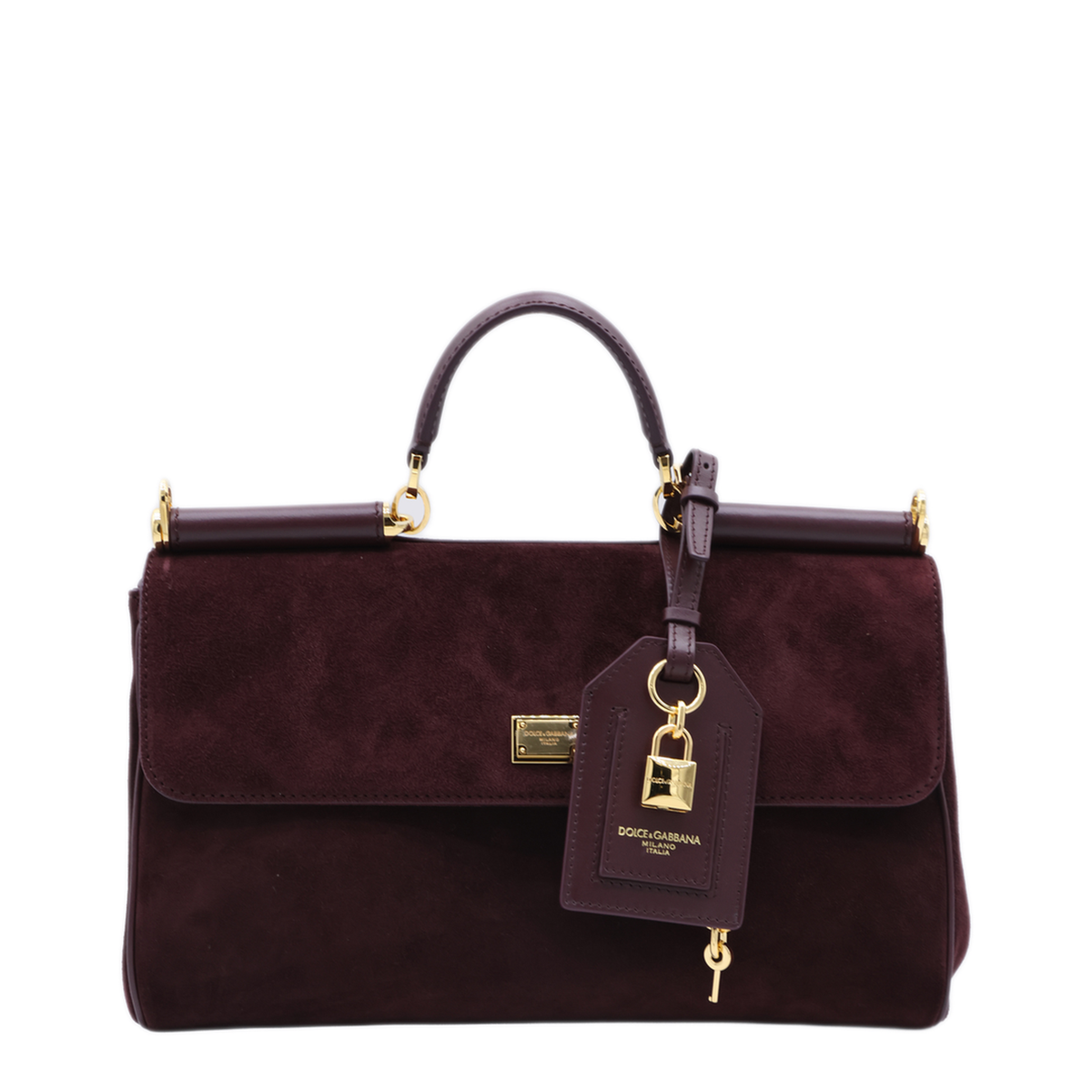 My Sicily Medium Split Calfskin Handbag - Bordeaux