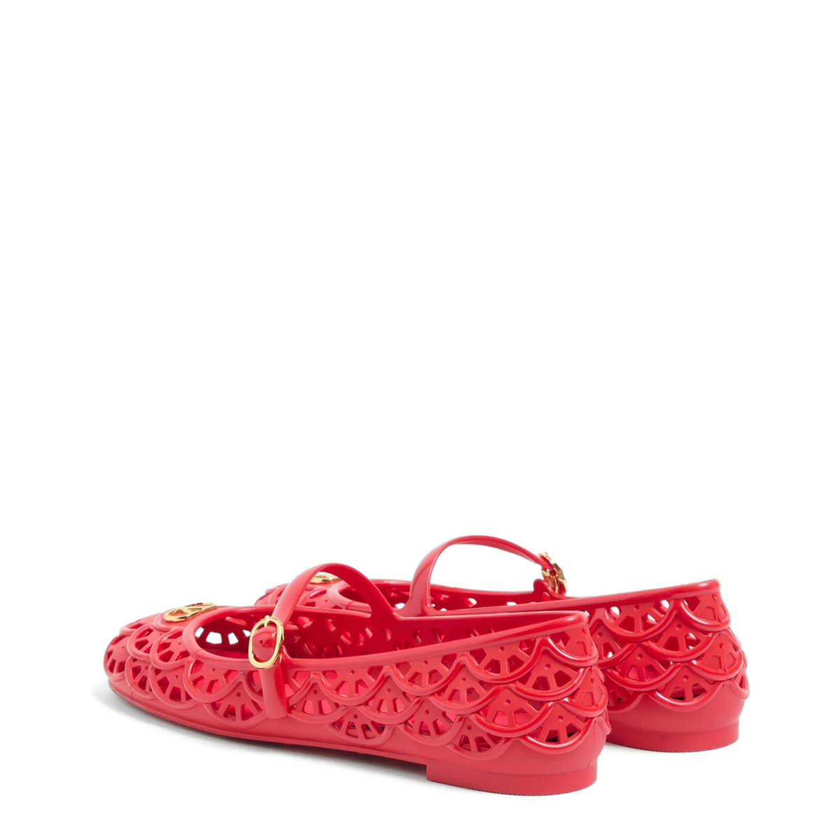 Red Rubber Vlogo Signature Ballerinas