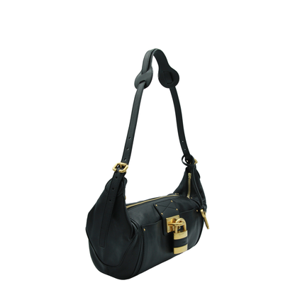 Paddington Grained Buffalo Leather Crossbody - Black
