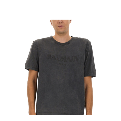 Vintage Embroidered T-shirt Grey