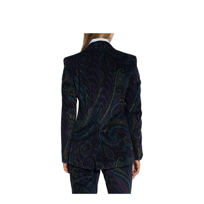 Corduroy Blazer with Decorative Pattern