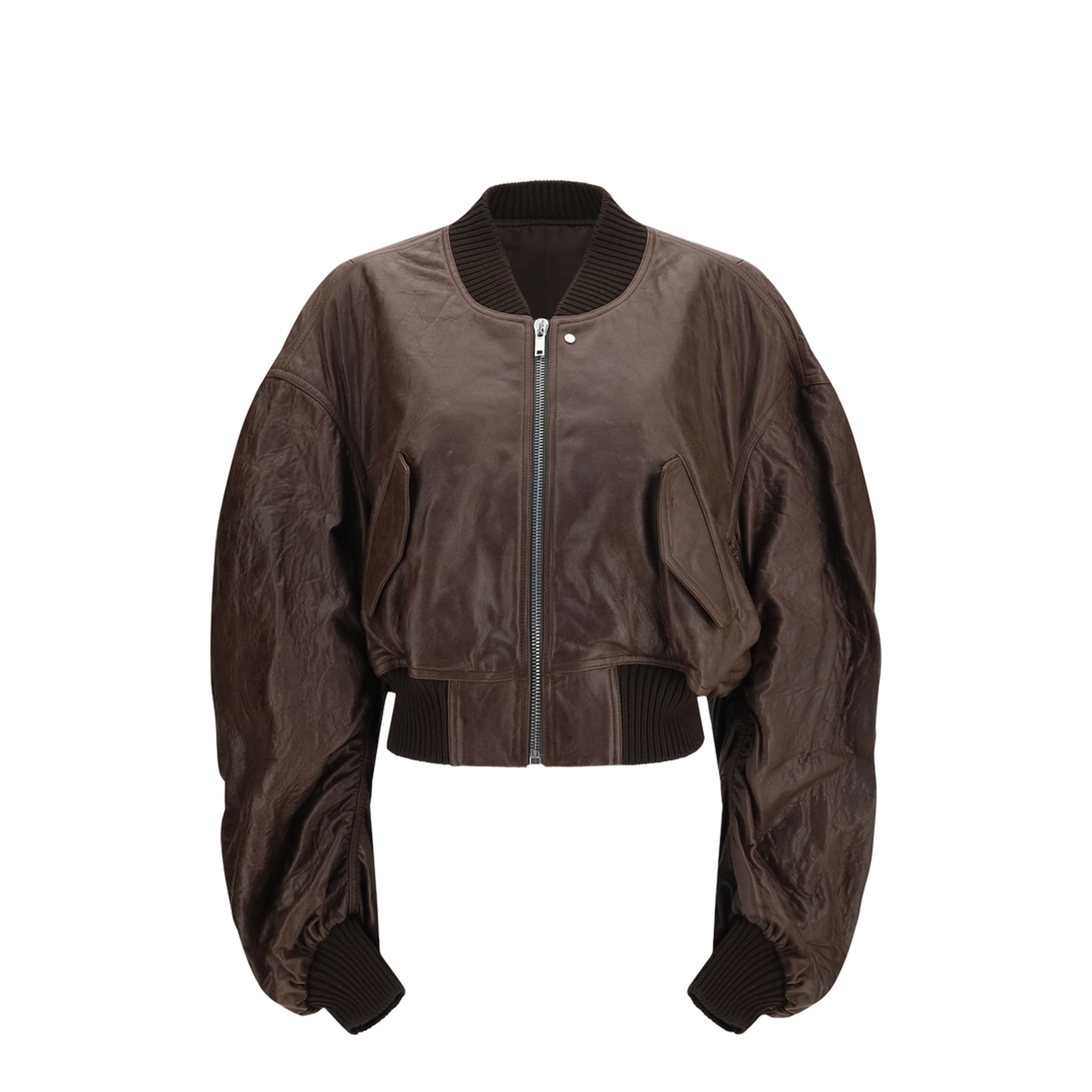 MAYFEYR - Rick Owens - Cropped Leather Bomber Jacket - RP02F5702LBE