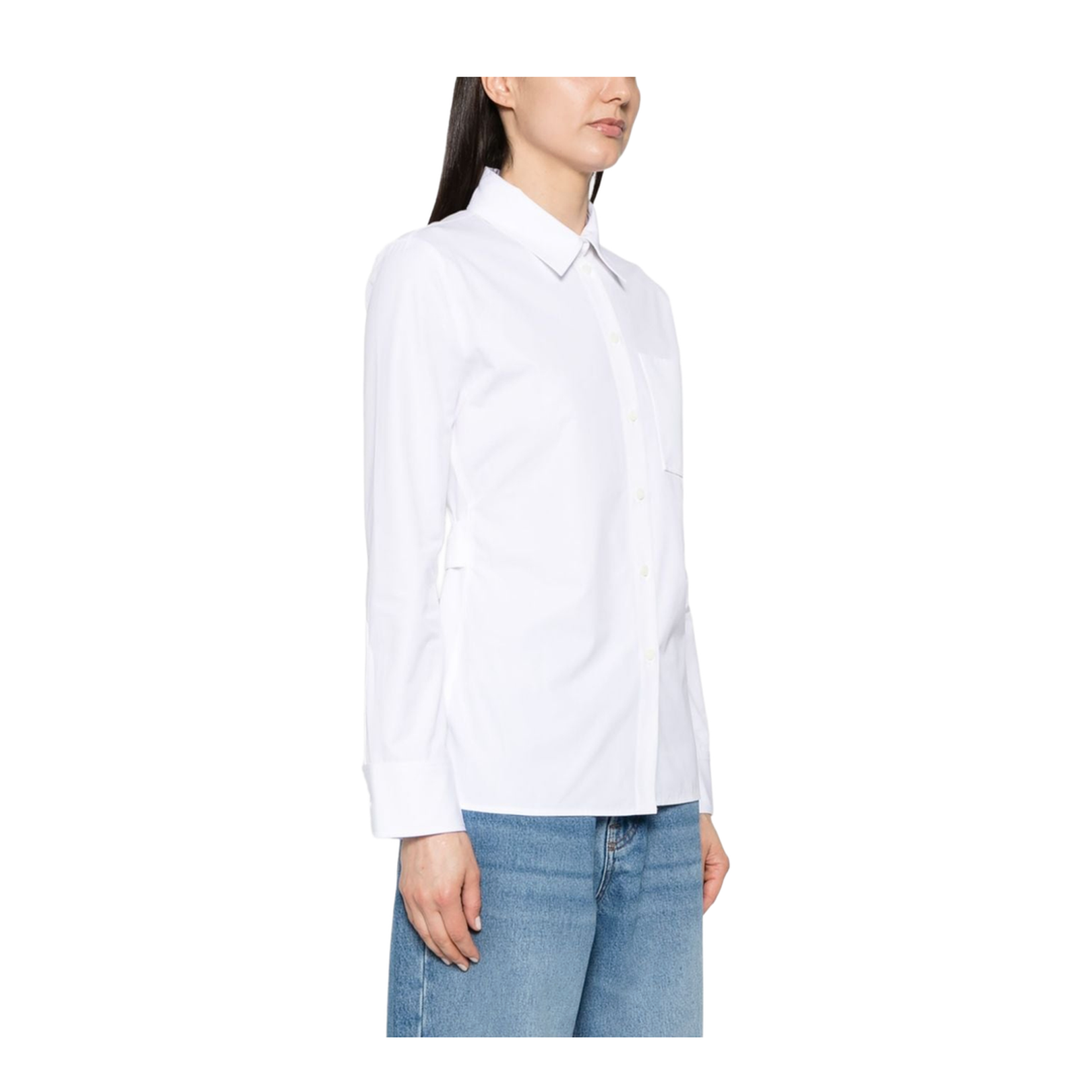 Cotton Poplin Shirt with Triangular Back