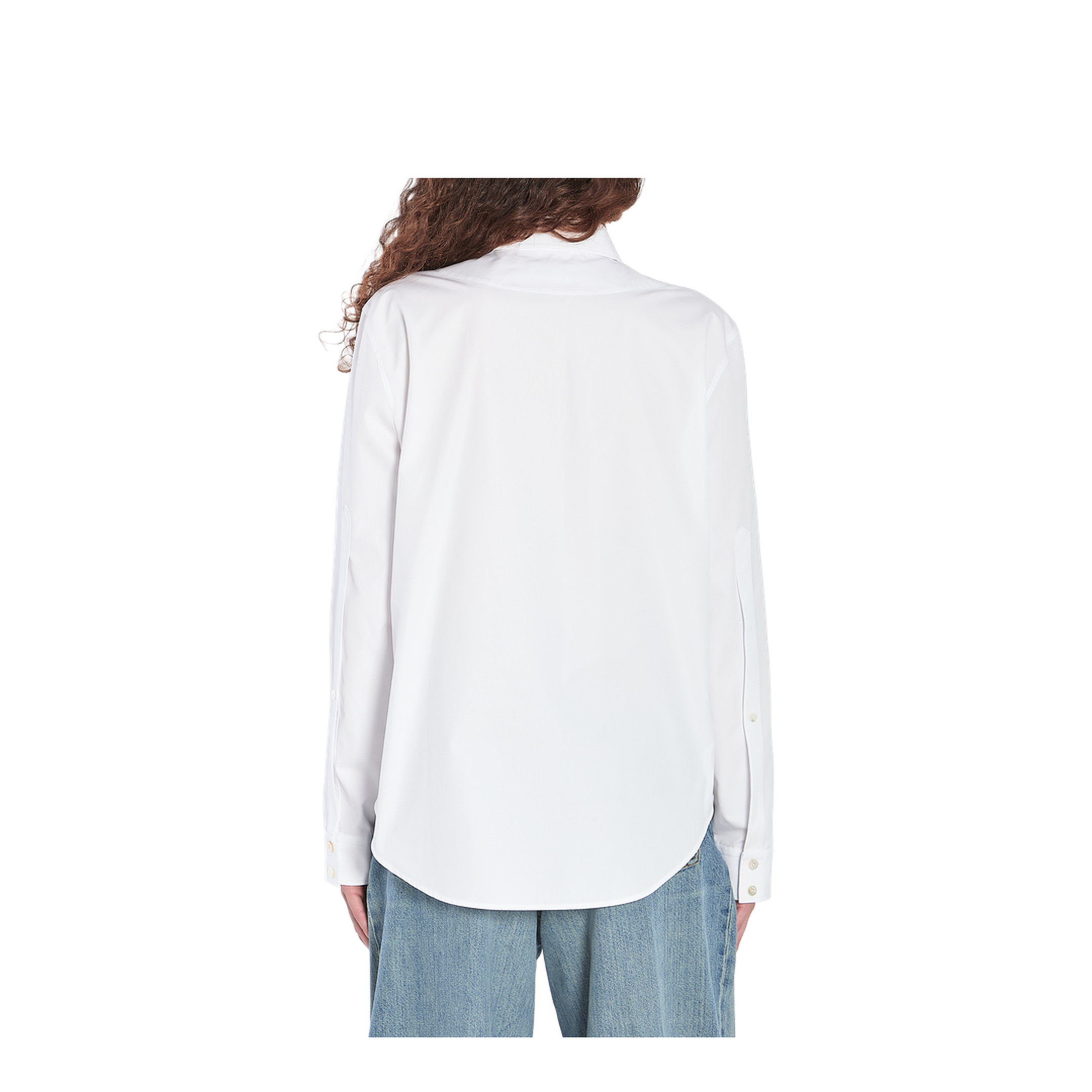 Cotton Poplin Shirt with Horsebit in White