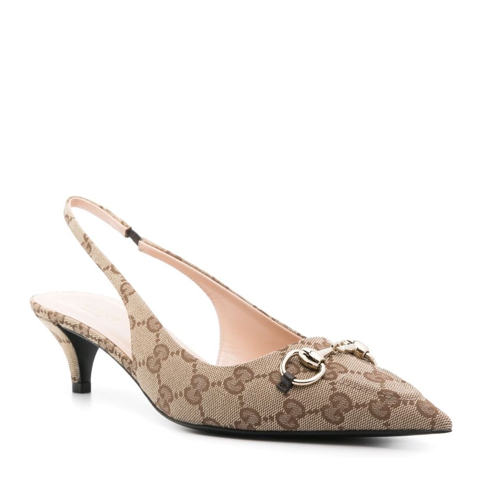 Slingback Pump with Horsebit in Beige