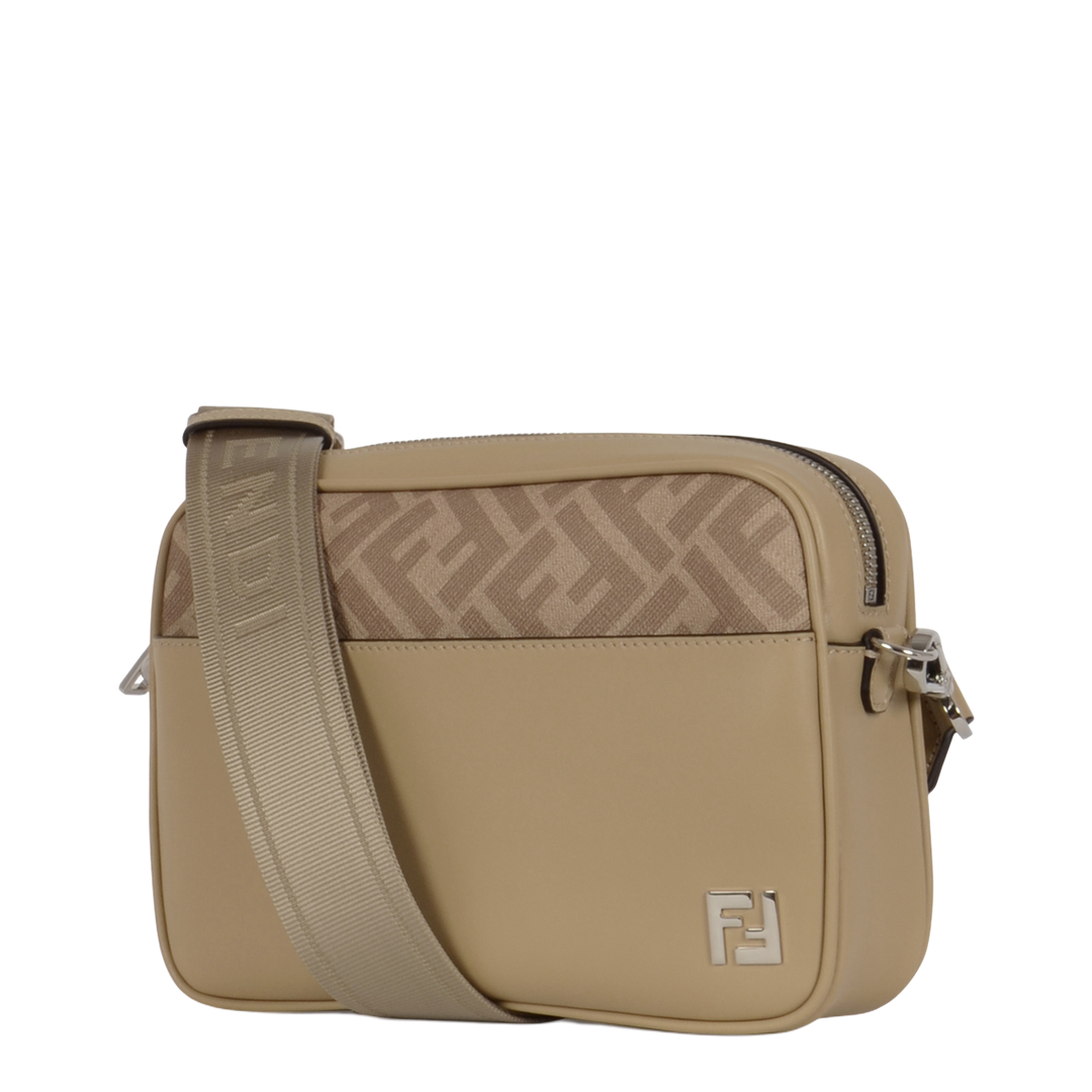 Squared Camera Case Fabric Beige