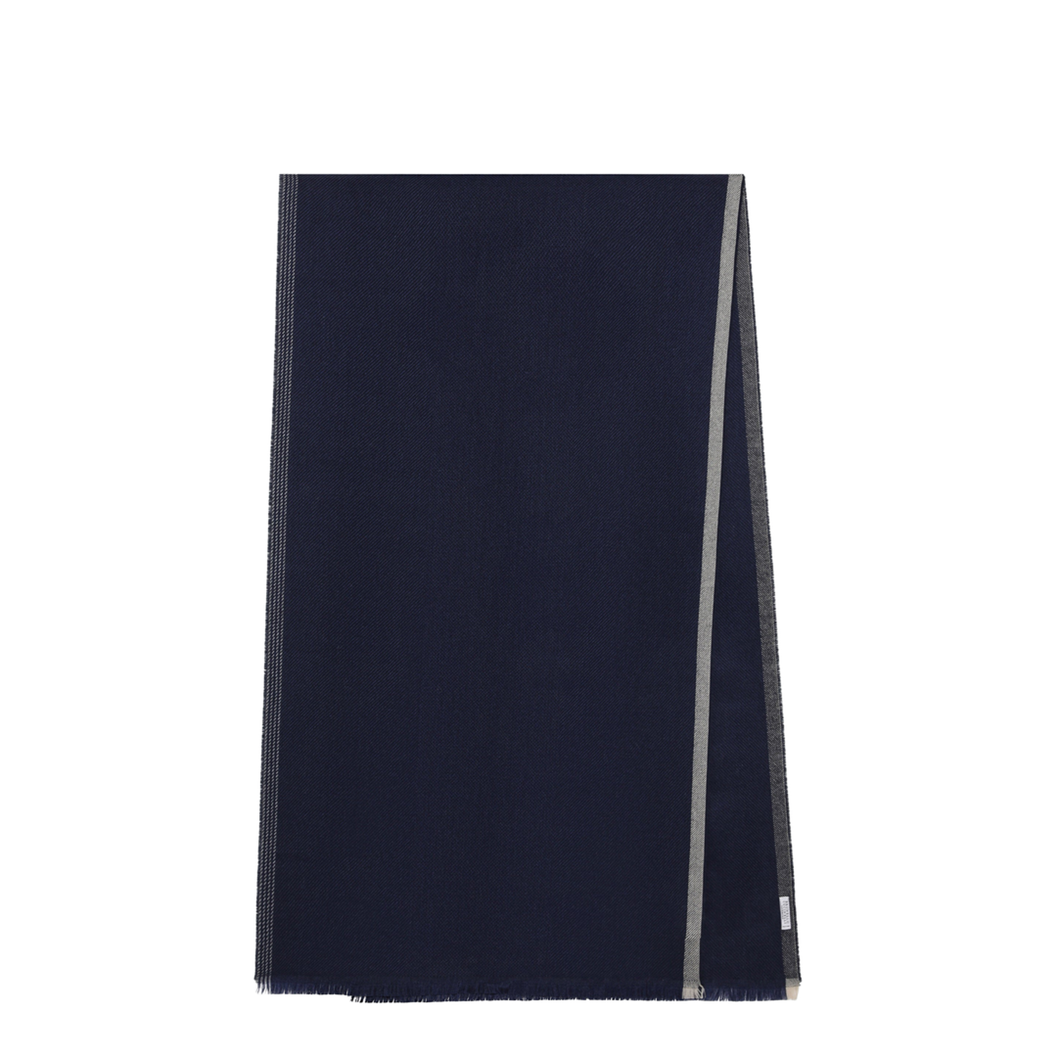 MAYFEYR - Brunello Cucinelli - Blue Brown Grey Wool And Cashmere Scarf - MSC665ORWOCL616