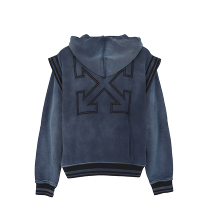 Arrow Fleece Varsity Hoodie in Vintage Dark Sapphire