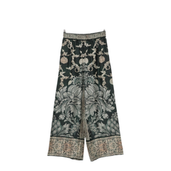 Black Baroque Print Trousers