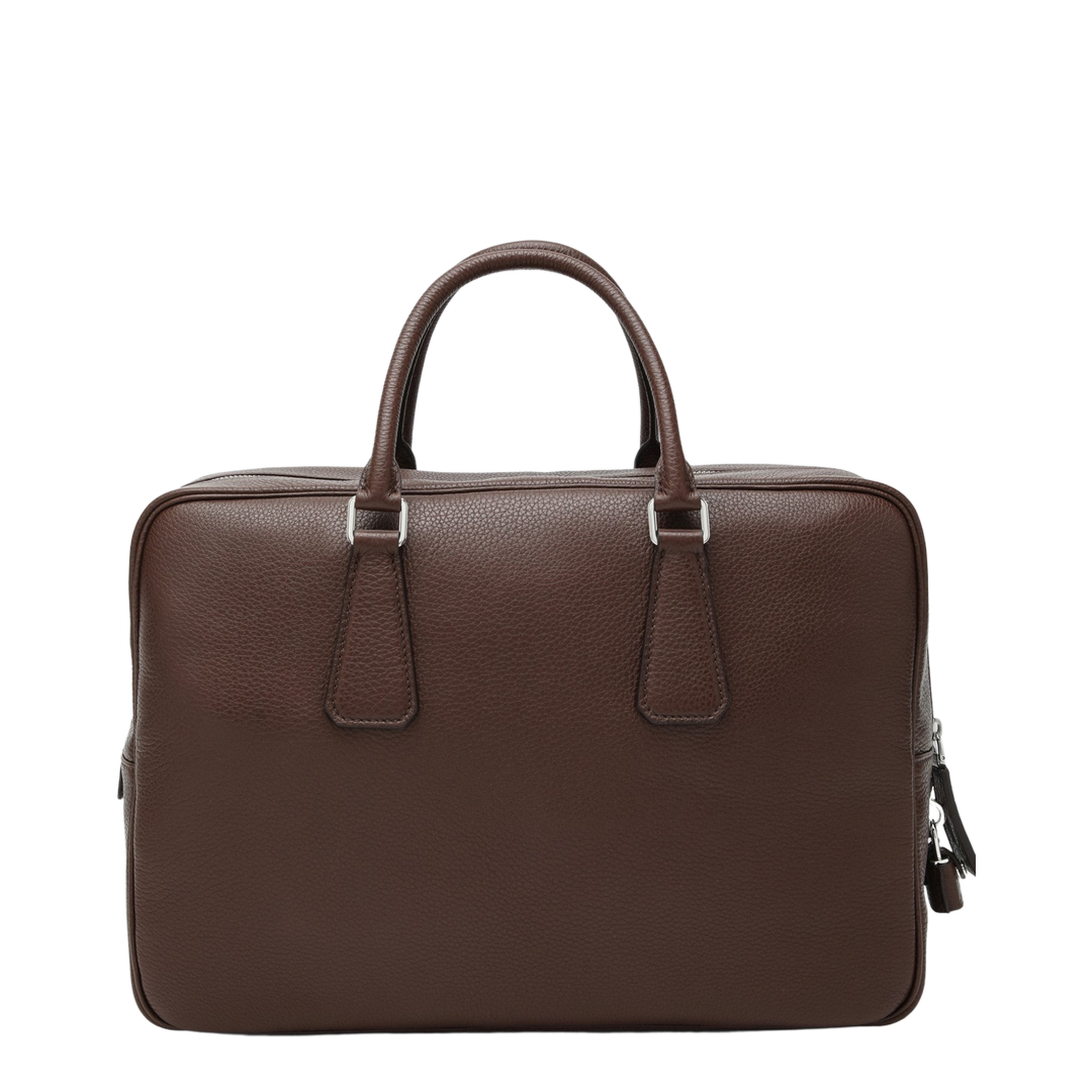 Medium Calf Leather Briefcase - Sienna