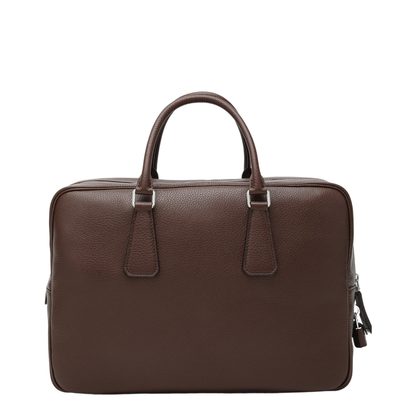 Medium Calf Leather Briefcase - Sienna