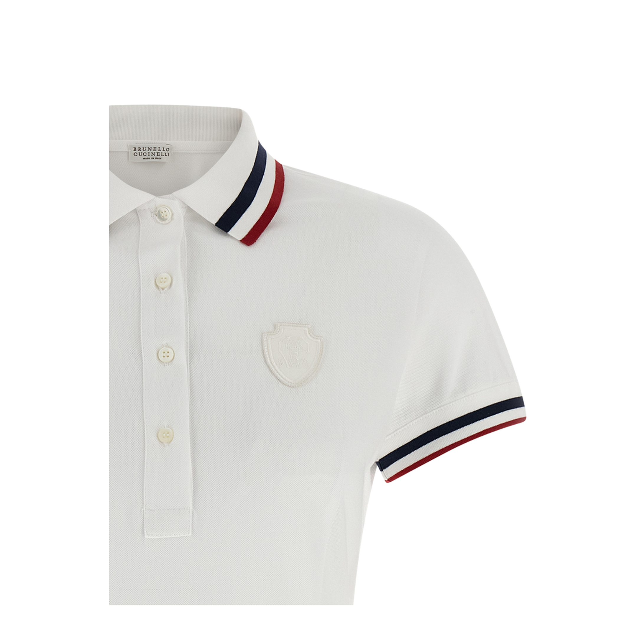 White Minidress With Classic Collar And Shorts In Cotton