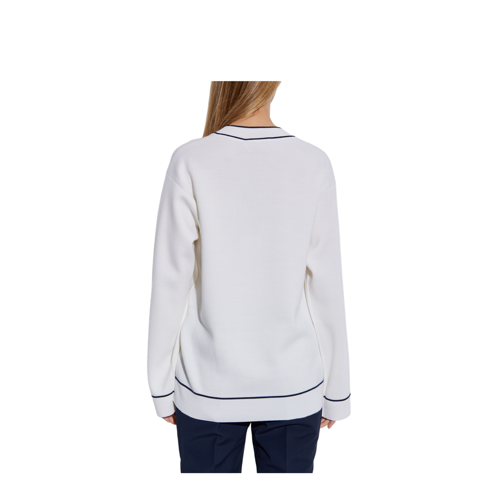 Fine Wool Cardigan in White