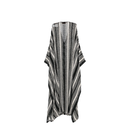 MAYFEYR - Missoni Beachwear - Long Mesh Caftan Cover-Up Black & White - MS26SQ2FBV00J7S91SR