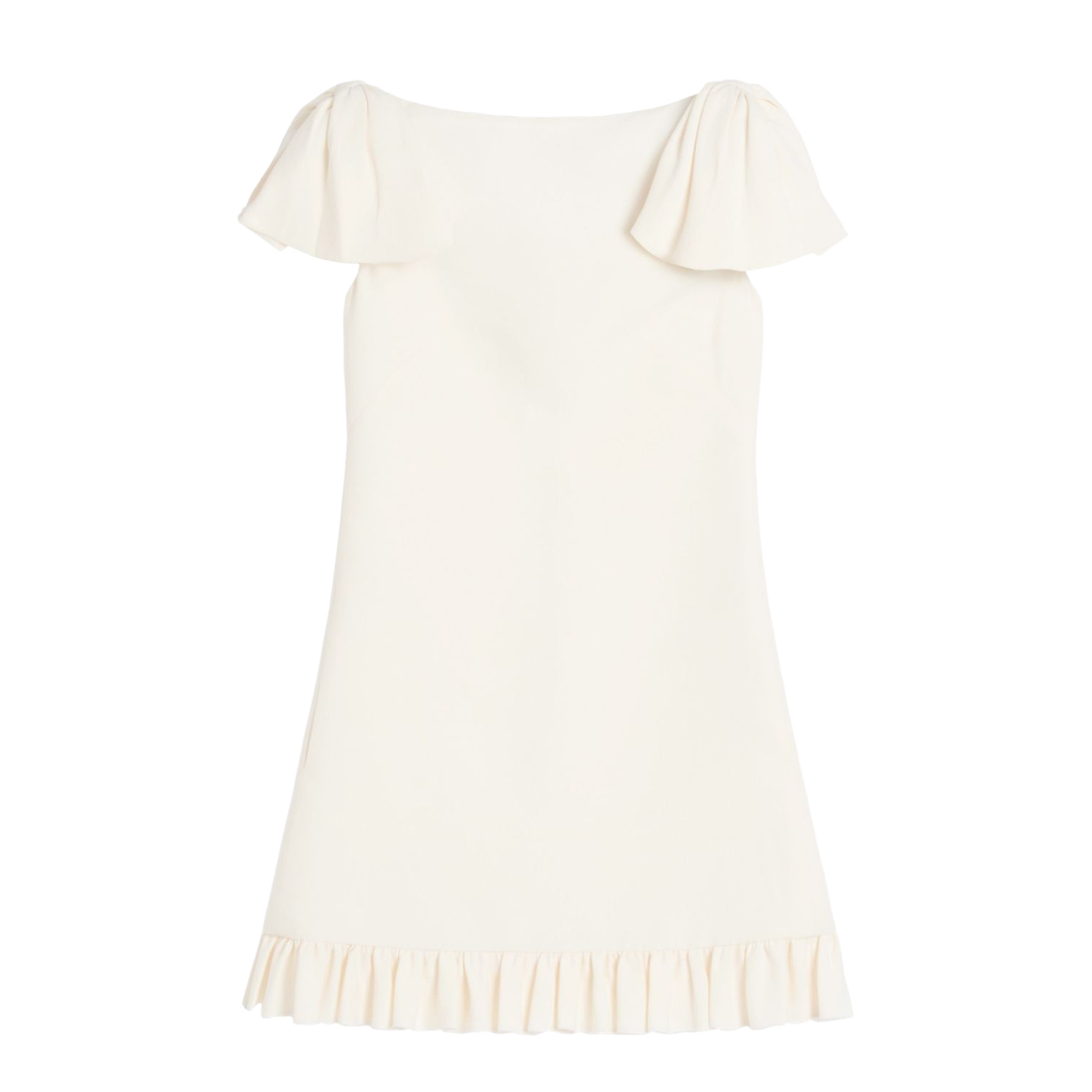Ivory Short Puff Sleeve Dress