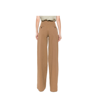 High-rise wide-leg pants in cotton canvas