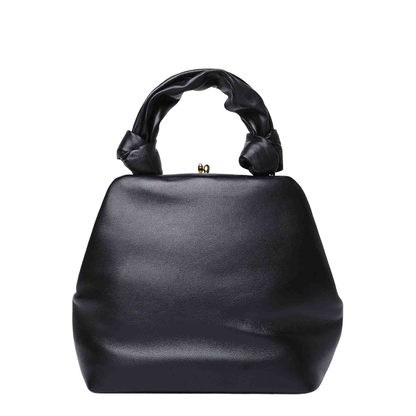 Goji Square Black Leather Small Bag