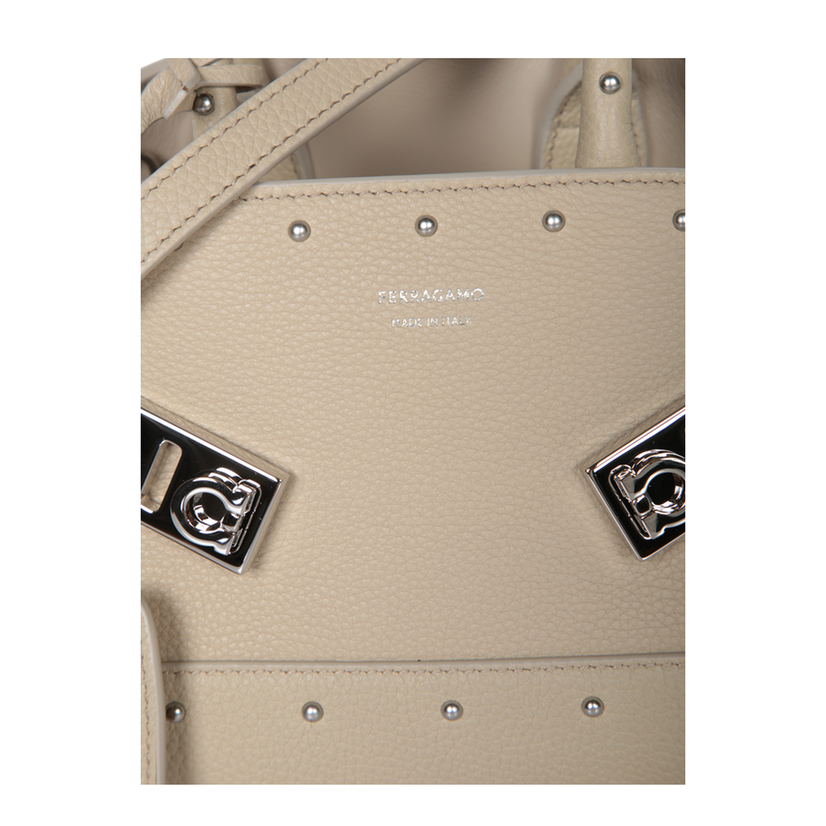 Mini Hug Beige Leather Bag