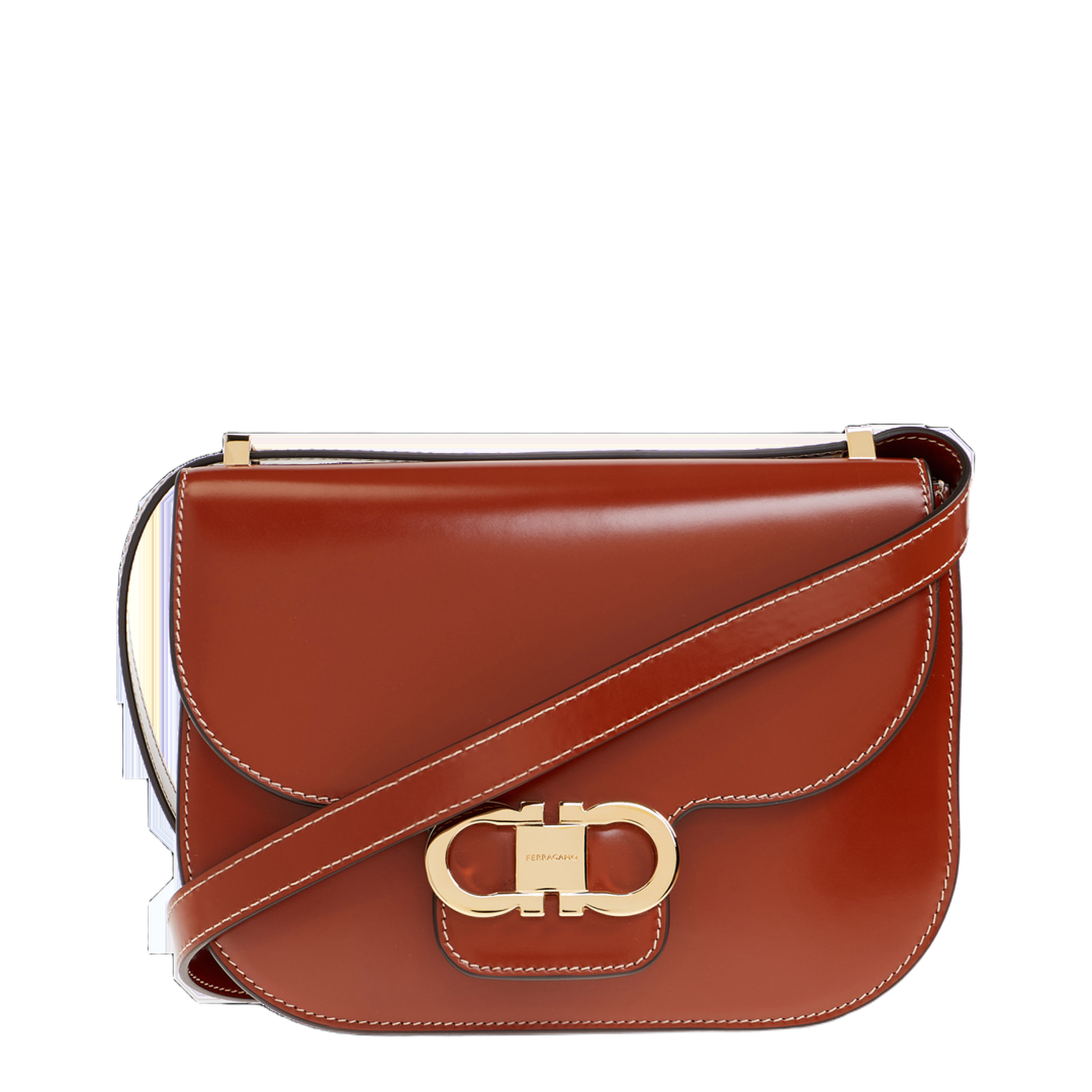 MAYFEYR - Ferragamo - Leather Handbag - 219867DOUBLEGFL789540DARKCOGNAC
