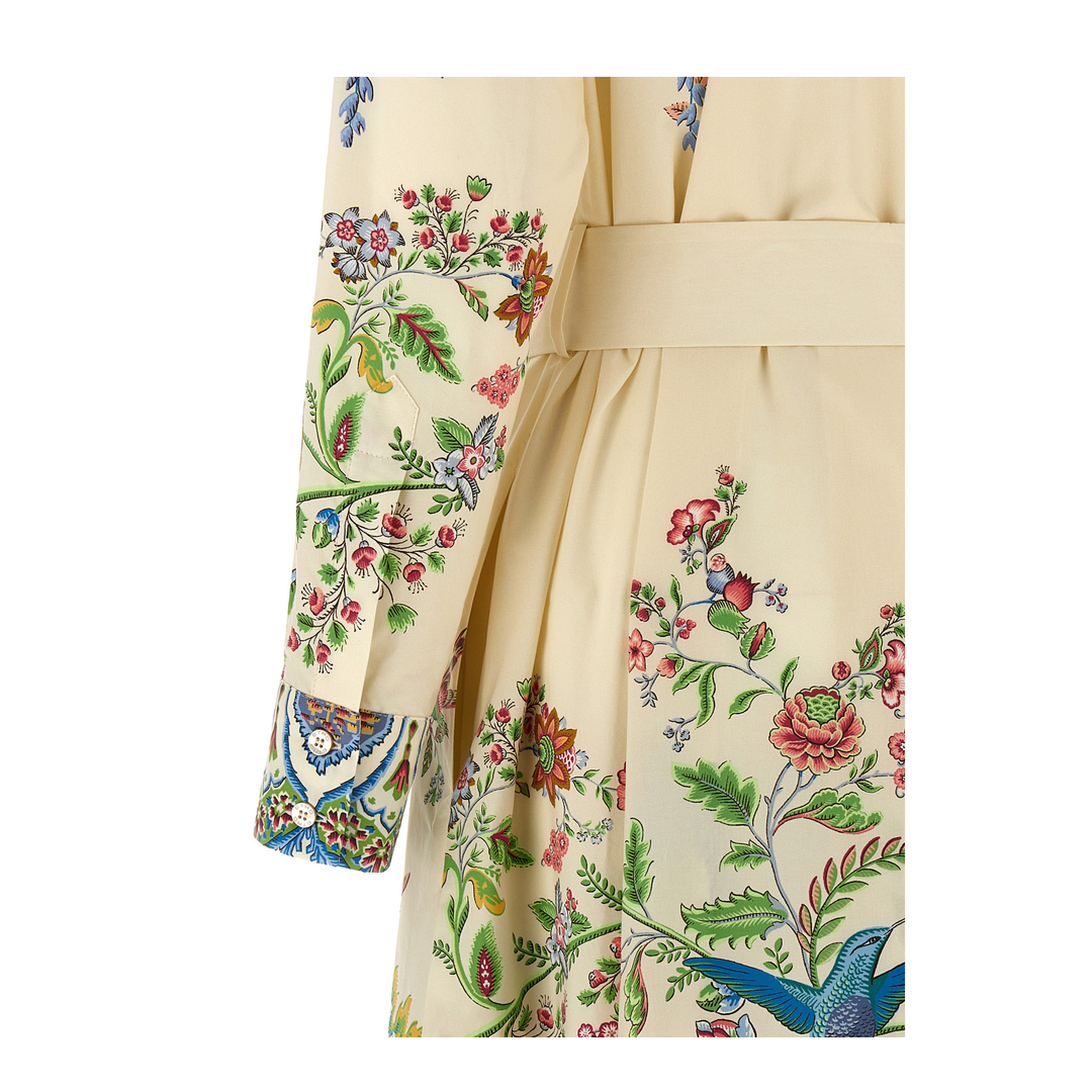 Flora and Fauna Print Long Dress - Multicolor