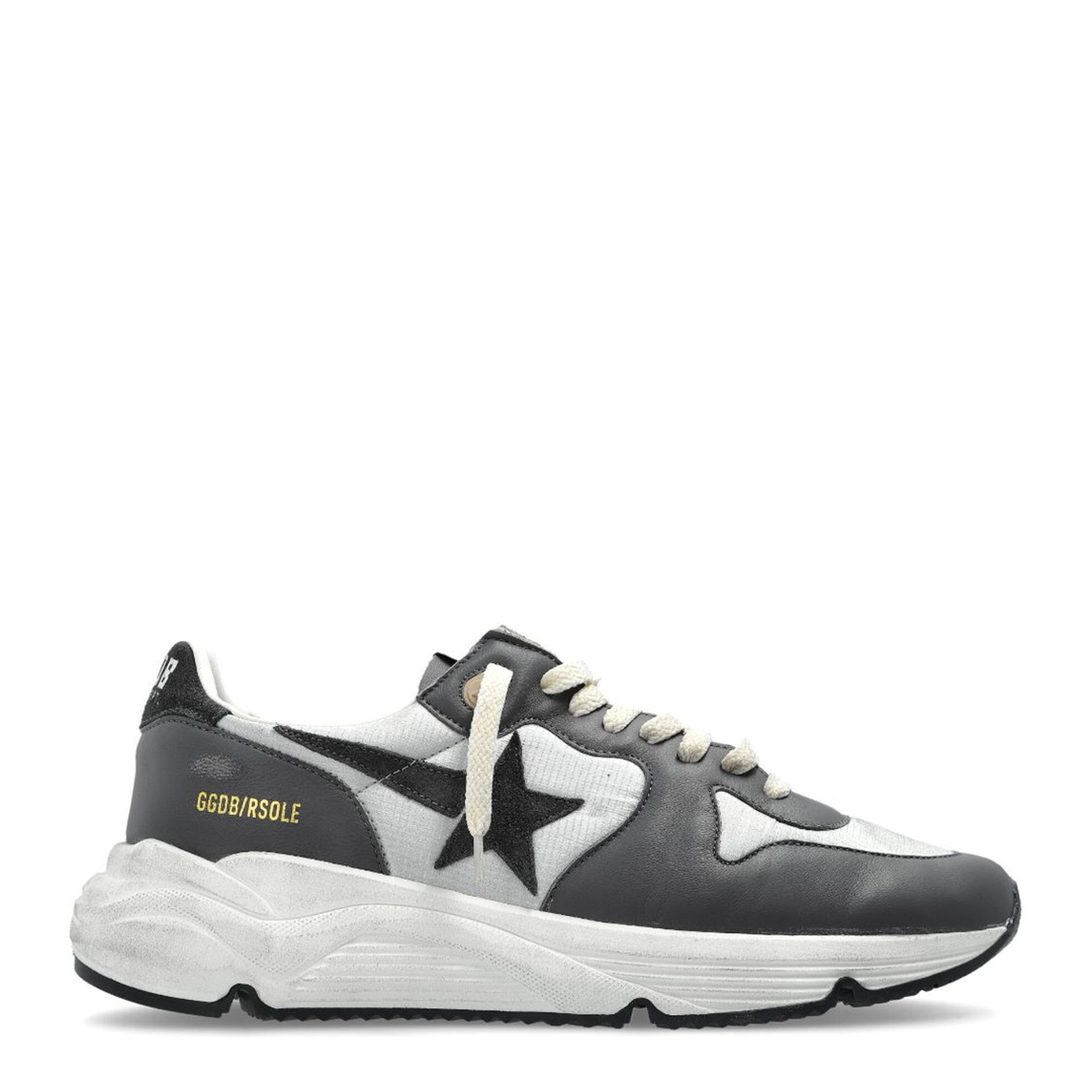 Running Sole in Gray Nylon and Black Nappa Leather
