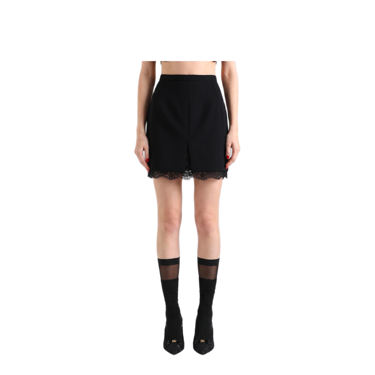 MAYFEYR - Dolce & Gabbana - Mini Skirt In Wool Double Cr Pe - F4BS7TFU2L8N0000