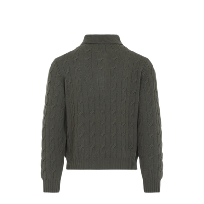 MAYFEYR - RALPH LAUREN COLLECTION - Cypress Cable Knit Polo Sweater - 290P21569001CYPRESS