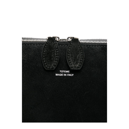 Suede Leather Tote Bag in Black