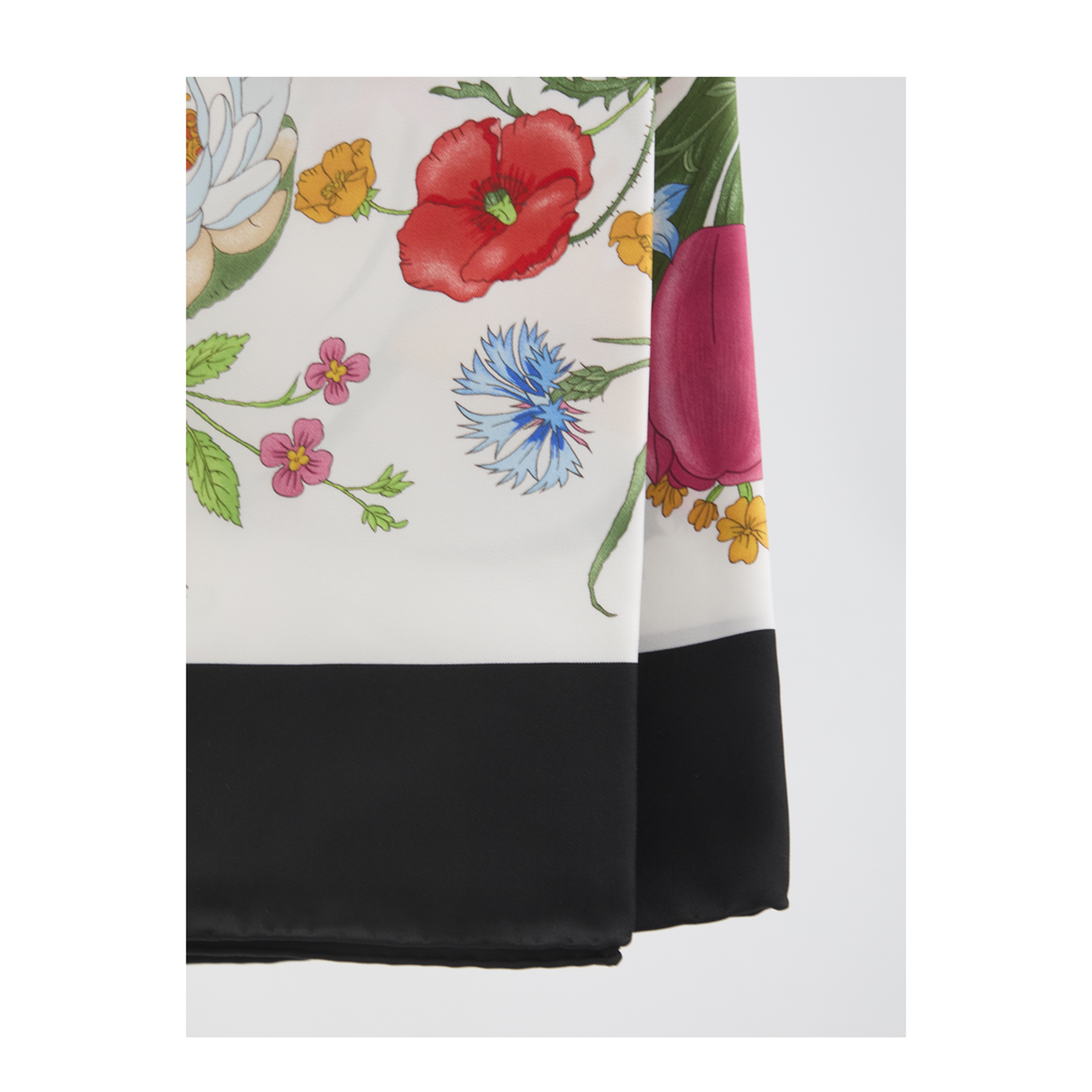 Printed Flora Silk Twill Carré