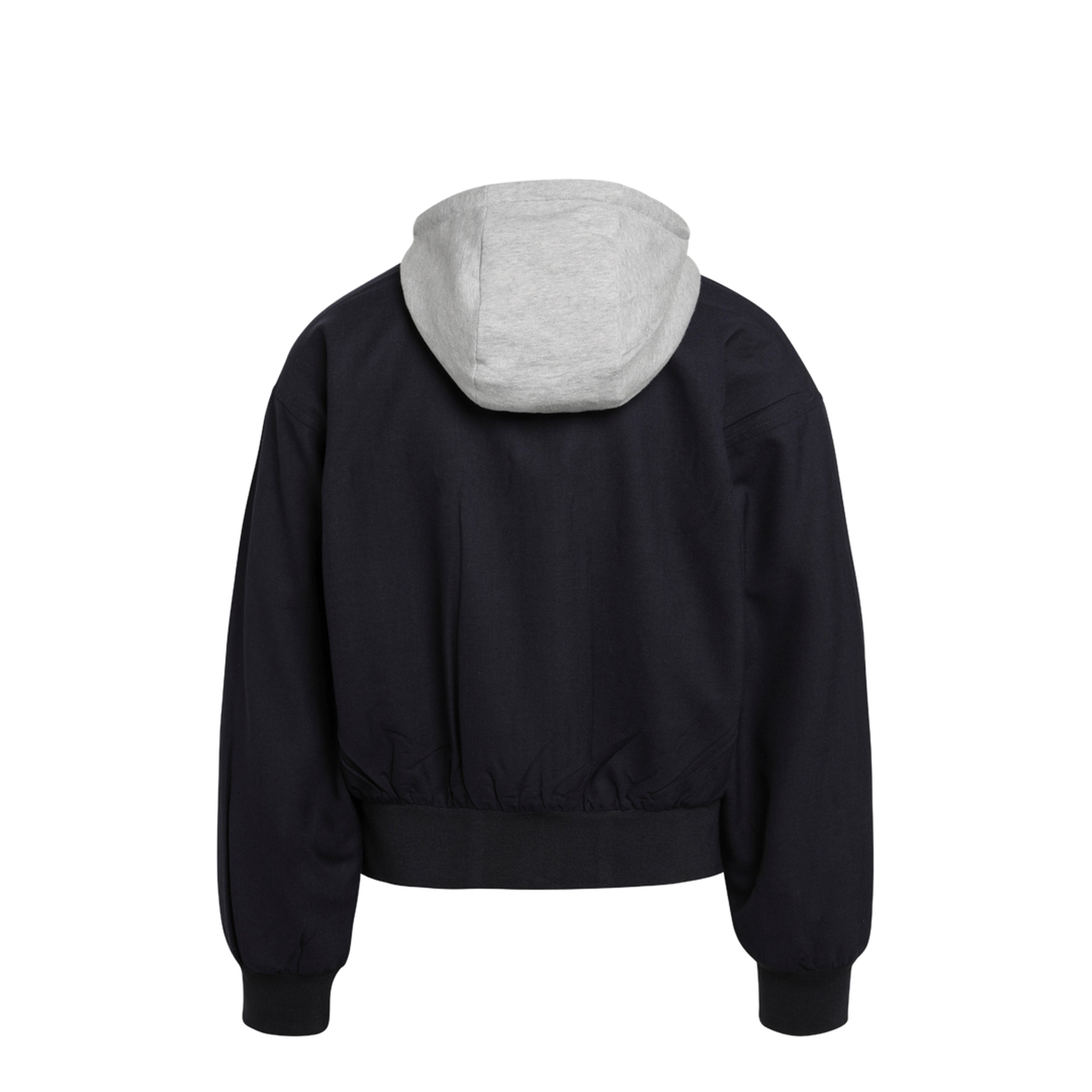 Navy Wool Hooded Jacket