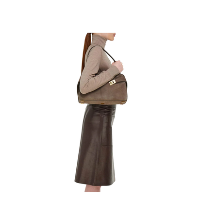 Brown Single Top Handle Bag
