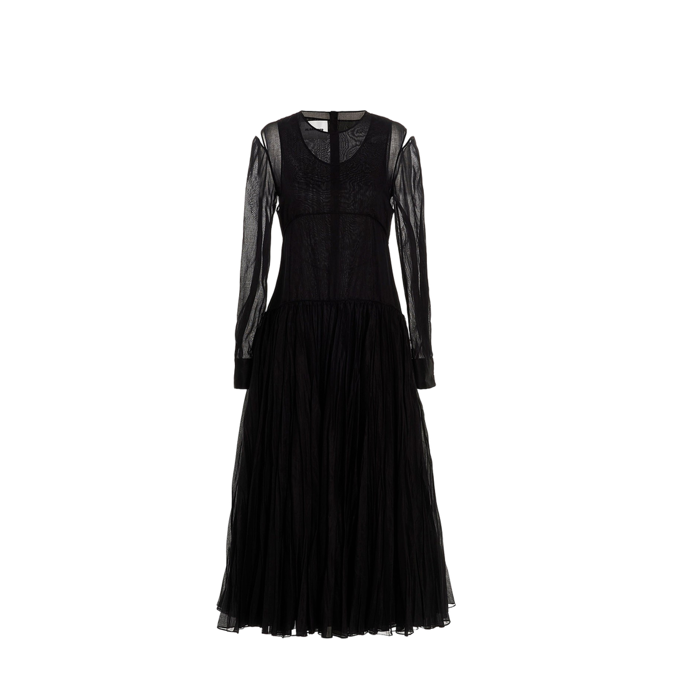 Pleated Skirt Dress Black