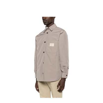 Nylon Shirt Jacket with Patch Pocket