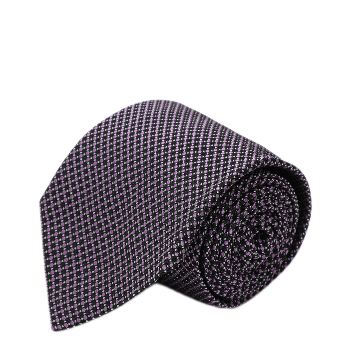 MAYFEYR - Destin - Purple Polka Dot Silk Tie - CR7TF53PSI08