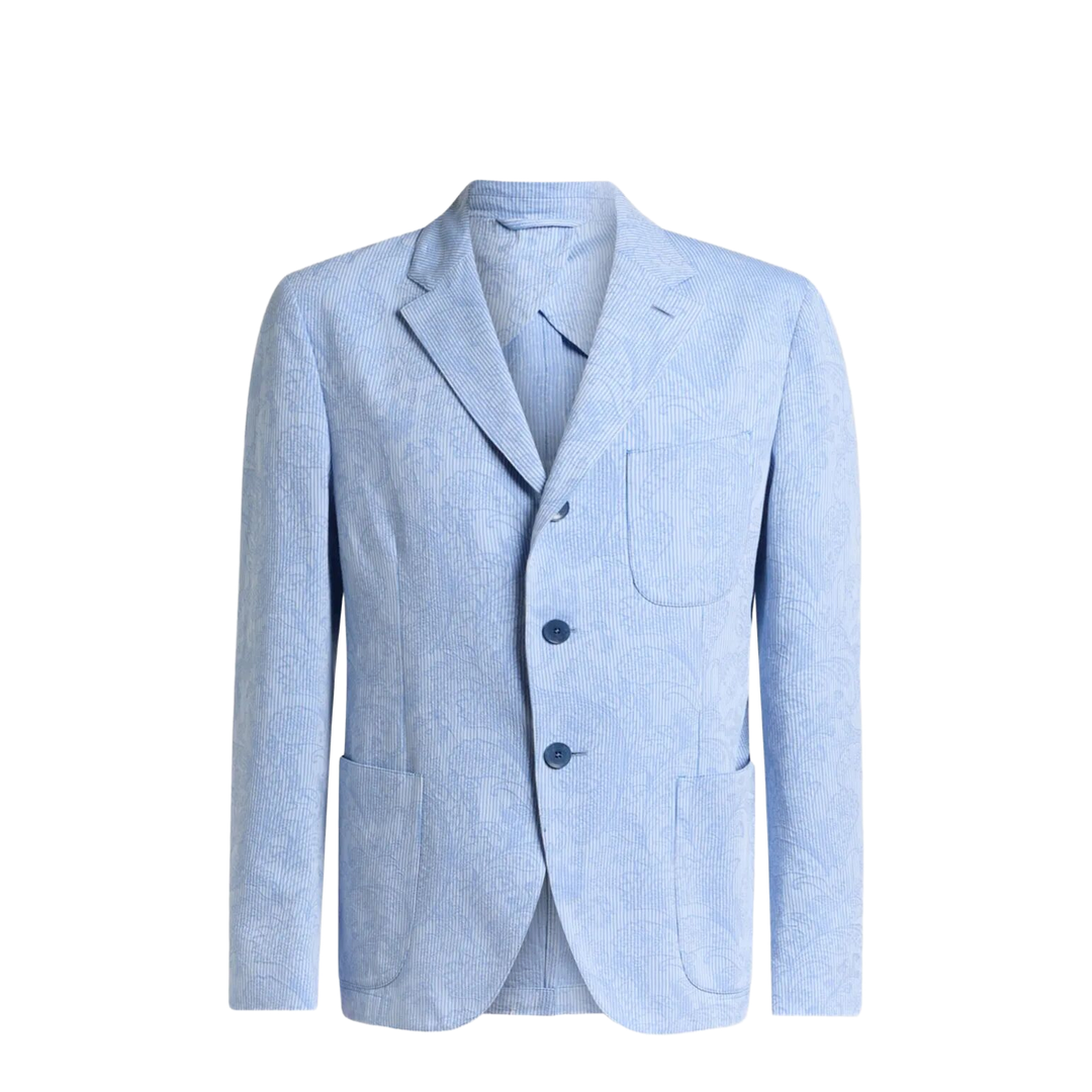 MAYFEYR - Etro - Single-Breasted Striped Cotton Jacket With Floral Paisley Motif - MRCA007099TJ5E3