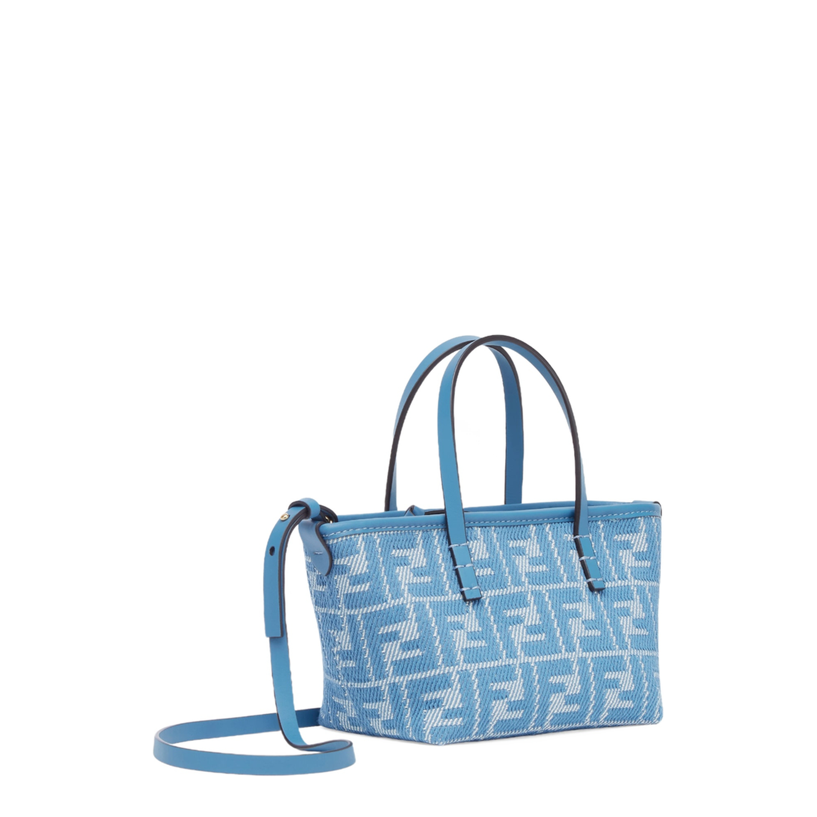 Roll Mini Canvas Top Handle Bags - Pastel Blue