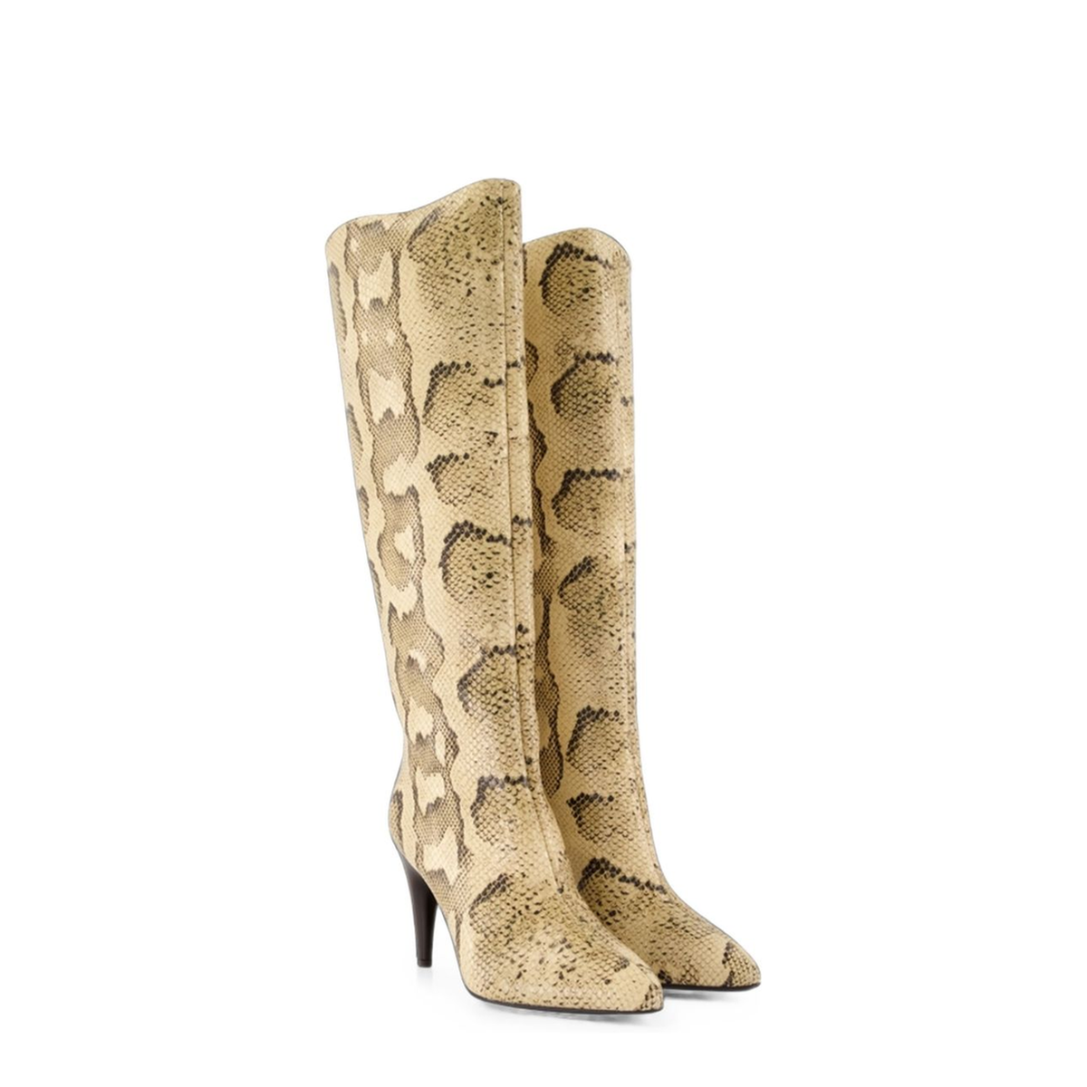 MAYFEYR - Isabel Marant Étoile - Beige Calfskin Pointed Toe Stiletto Boots - BT0057FBD4A09S10SA
