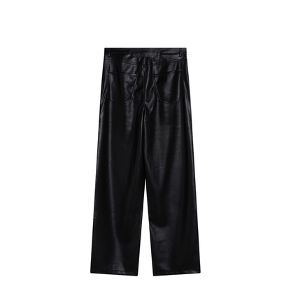 Black Faux Leather Trousers