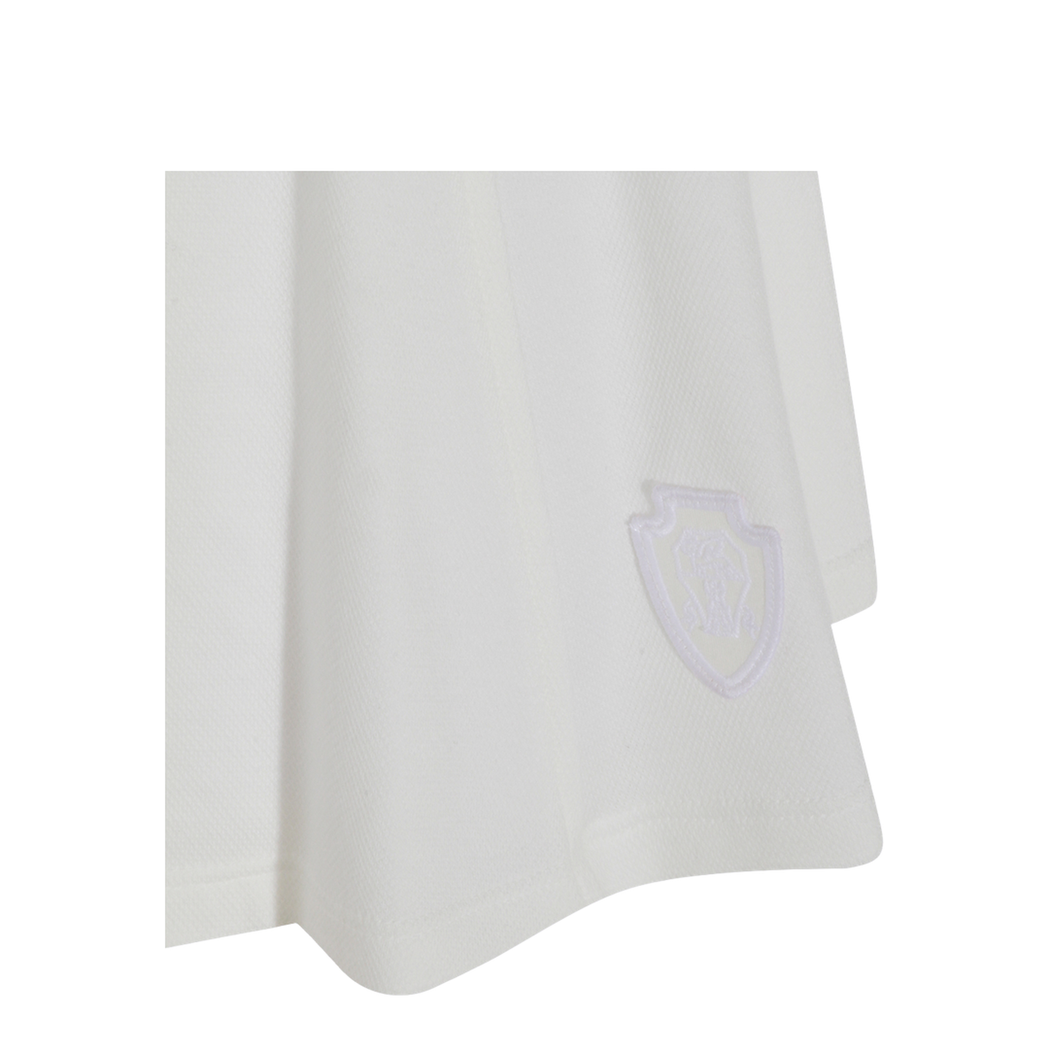 Striped-Trim A-Line Mini Skirt White
