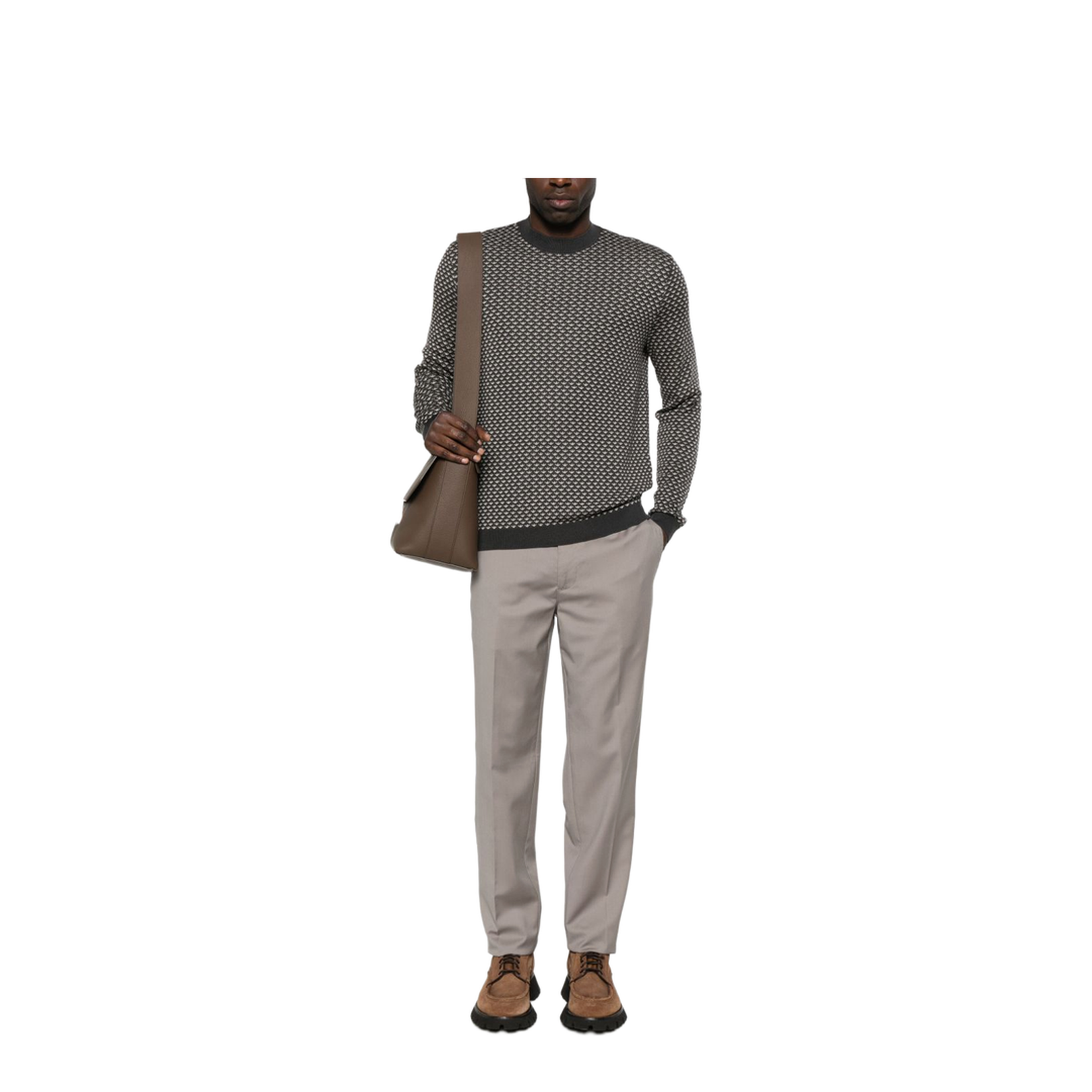 Allover Logo Wool Blend Sweater
