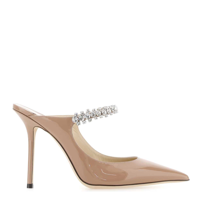 MAYFEYR - Jimmy Choo - Bing 100 Skin Pink Mules - BING100PATBALLETPINK