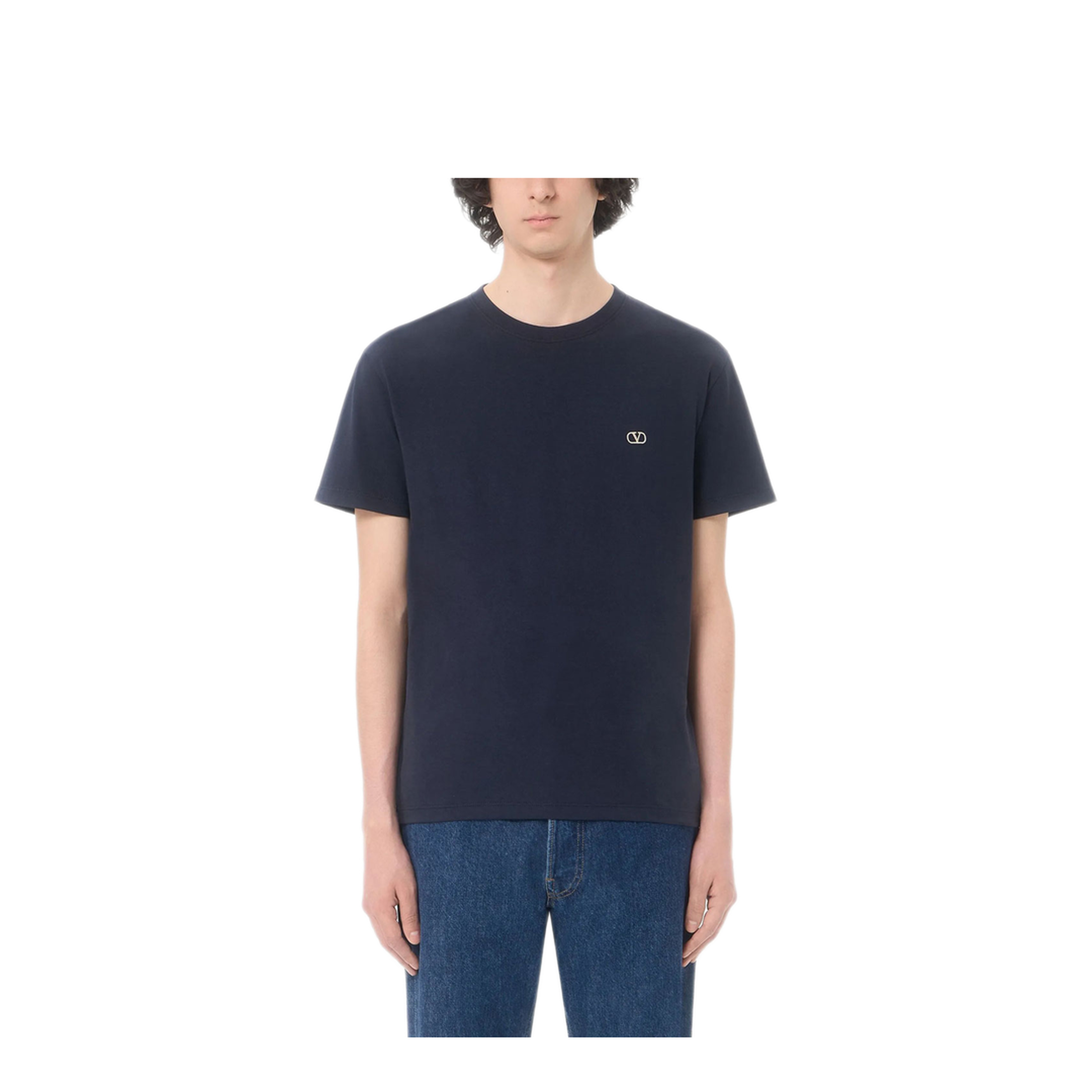MAYFEYR - Valentino - Cotton T-Shirt With Vlogo Embroidery - VMG10VBMM598