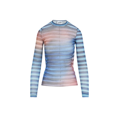 MAYFEYR - Jean Paul Gaultier - Mesh Printed Air Long Sleeves Top - 2503WTO336M005P565034565034
