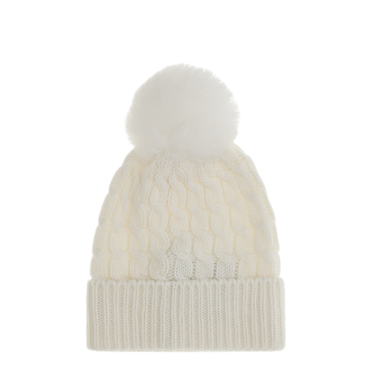 White Wool Beanie Hat