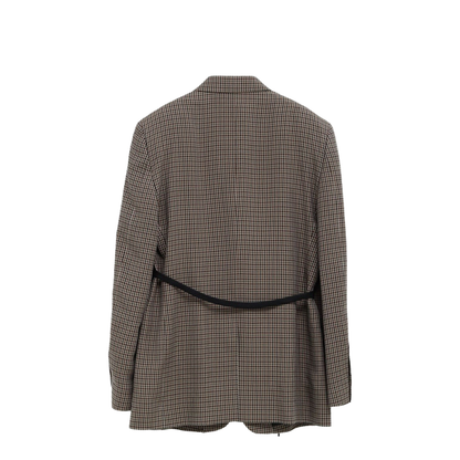 Wrap Tailored Jacket in Khaki/Brown