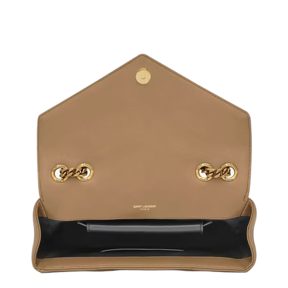 Loulou Small Matelassé Lambskin Crossbody Bag - Natural Tan